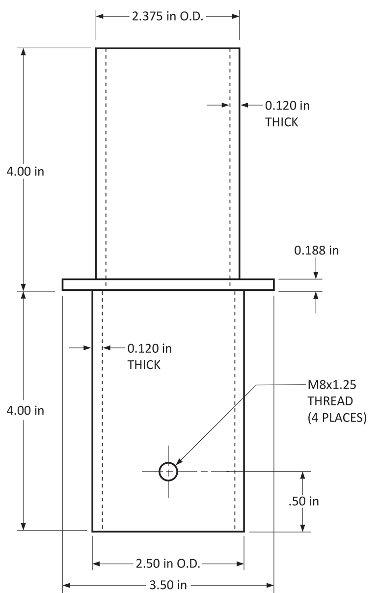Tenon Dimensional Drawing