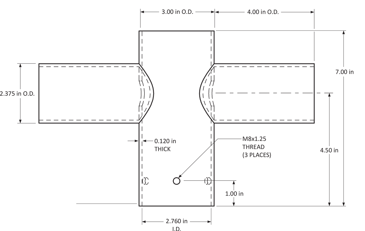 Tenon Adapter with 2 Horizontal 180 Degree Tenons