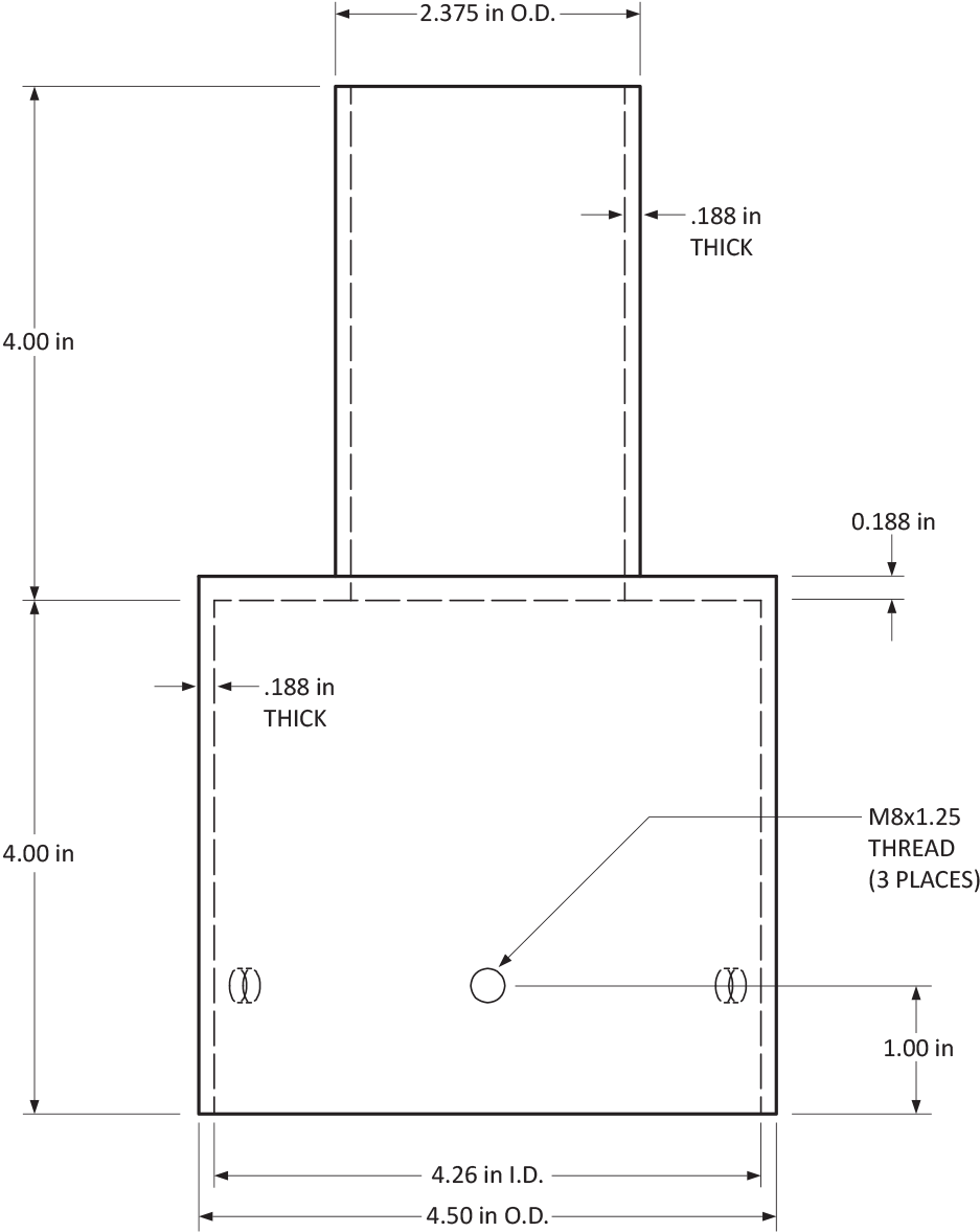 Tenon Adapter for 4 Inch Square Poles