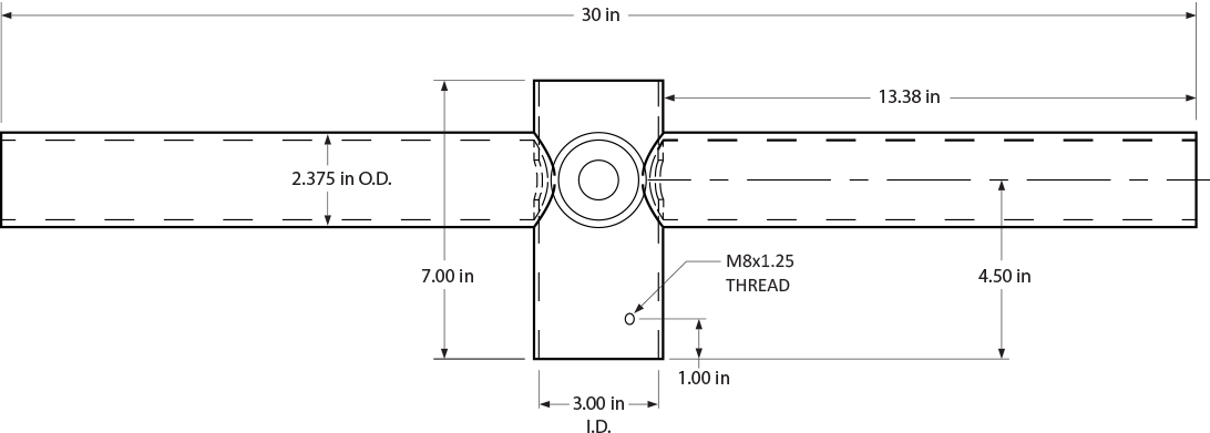 Spoke Bracket with 3 Arms at 90 Degrees
