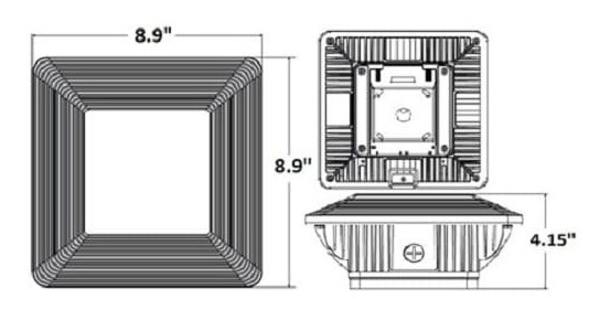 LED Canopy Light 510043 Dimensional Drawing