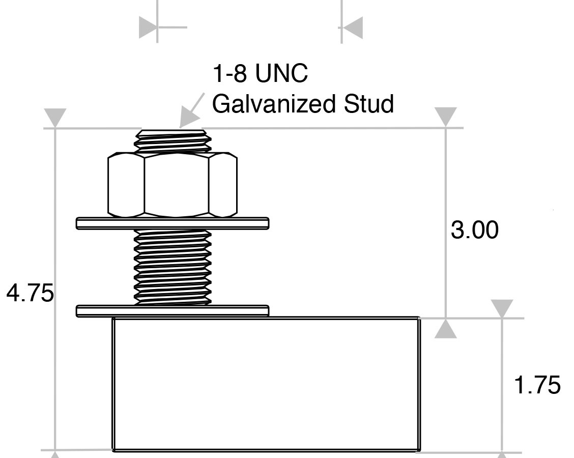 ABA10 Galvanized Stud