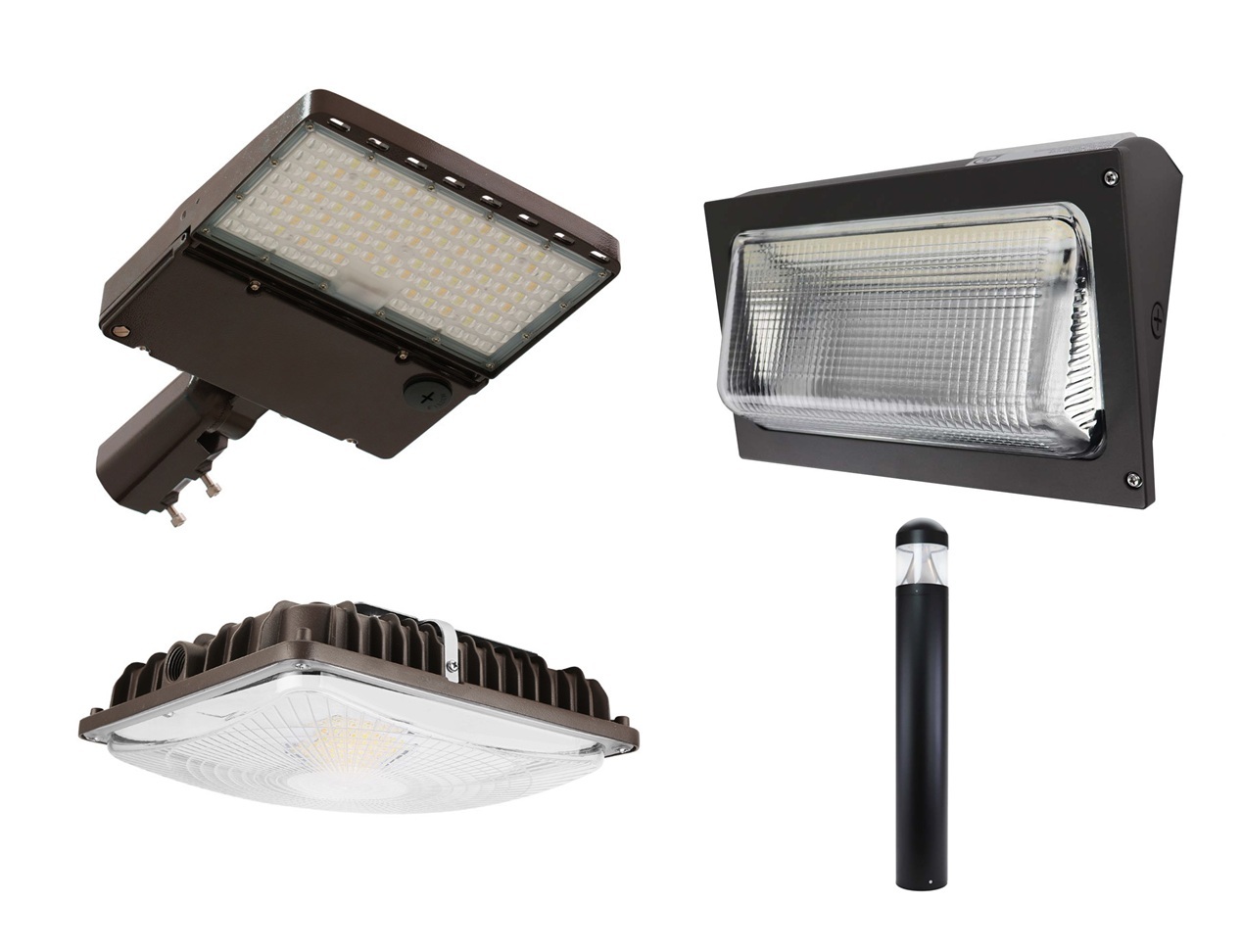 Flood light, wall pack, canopy light, bollard