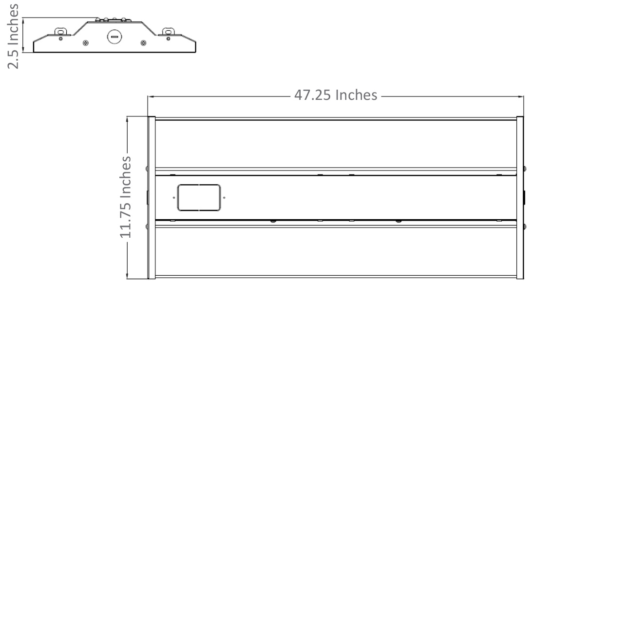 Linear LED High Bay, 220 Watt Dimensional Drawing