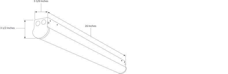 20 Watt LED Covered Strip Light LEDST20 Dimensional Drawing