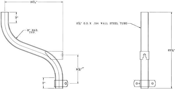 Flood Light Bracket WPB1138 Dimensional Drawing