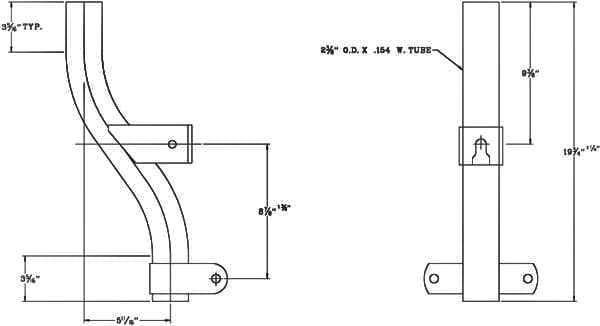 Flood Light Bracket WPB1139 Dimensional Drawing