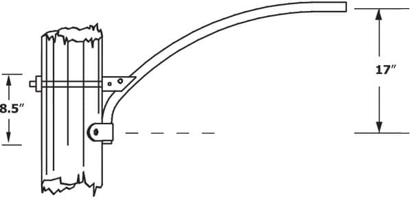 Upsweep Bracket WPB1156 Dimensional Drawing