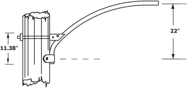 Upsweep Bracket WPB1158 Dimensional Drawing