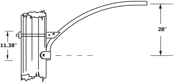 Upsweep Bracket WPB1159 Dimensional Drawing