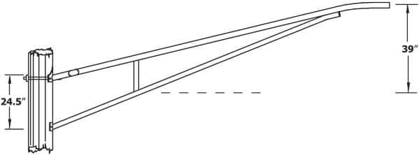 12 Foot Aluminum Truss Bracket, 3.5 Inch Diameter Aluminum Pole-WPB1185-Dimensional Drawing